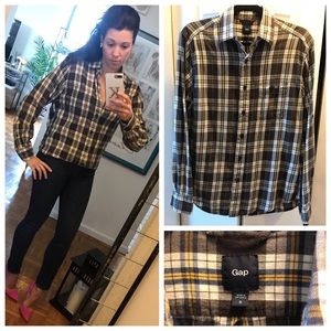 Gap Plaid Flannel Bttn Down (Grey Yellow White)
